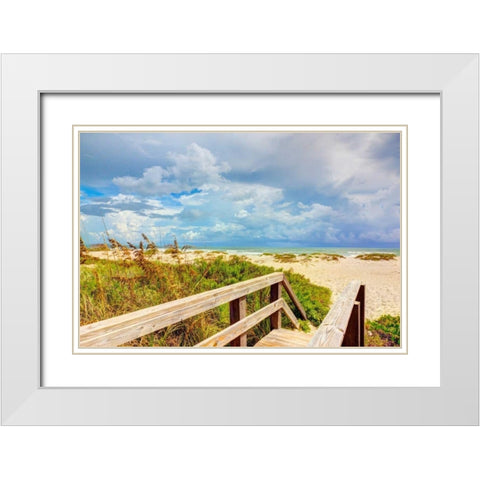 Beach Island I White Modern Wood Framed Art Print with Double Matting by Bonnett, Stede
