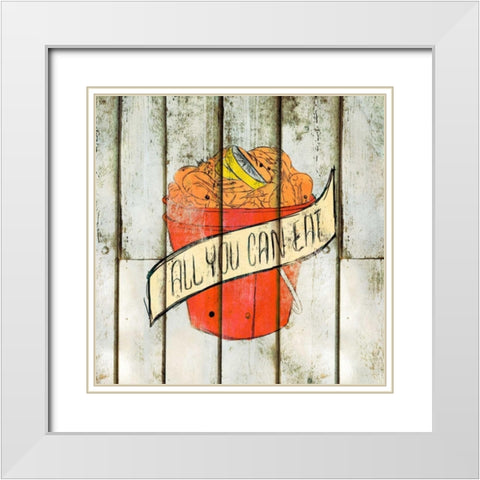 All You Can Eat White Modern Wood Framed Art Print with Double Matting by SD Graphics Studio