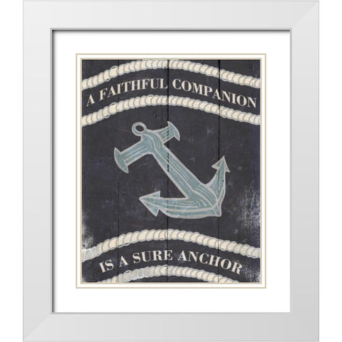 Anchor I White Modern Wood Framed Art Print with Double Matting by SD Graphics Studio