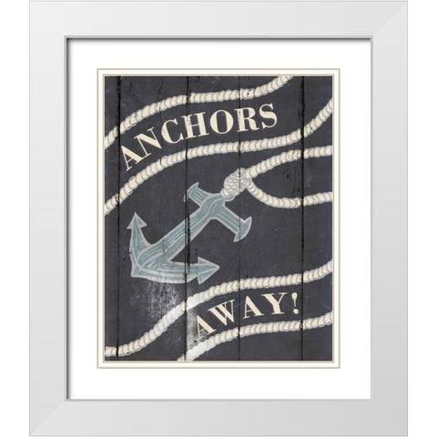 Anchor II White Modern Wood Framed Art Print with Double Matting by SD Graphics Studio