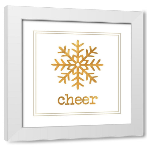 Holiday Cheer White Modern Wood Framed Art Print with Double Matting by SD Graphics Studio