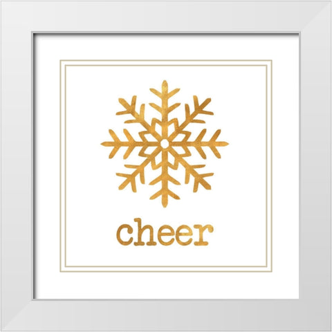 Holiday Cheer White Modern Wood Framed Art Print with Double Matting by SD Graphics Studio