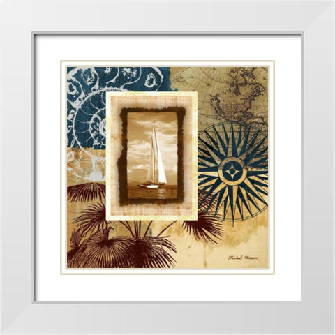 Sailing the Seas II White Modern Wood Framed Art Print with Double Matting by Marcon, Michael