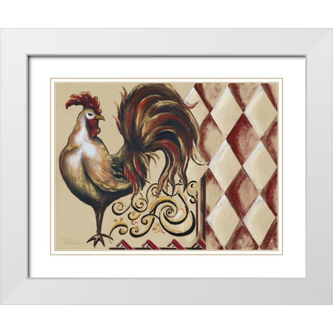 Rules the Roosters Plaid I White Modern Wood Framed Art Print with Double Matting by Hakimipour, Tiffany