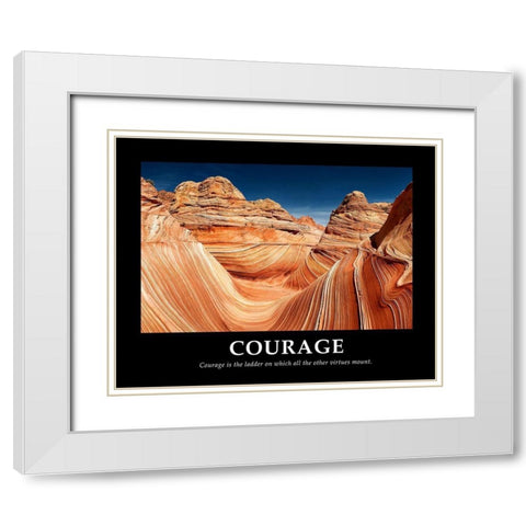 Courage White Modern Wood Framed Art Print with Double Matting by Lake, Shelley
