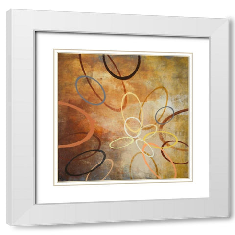 Oxide Burst II White Modern Wood Framed Art Print with Double Matting by Marcon, Michael
