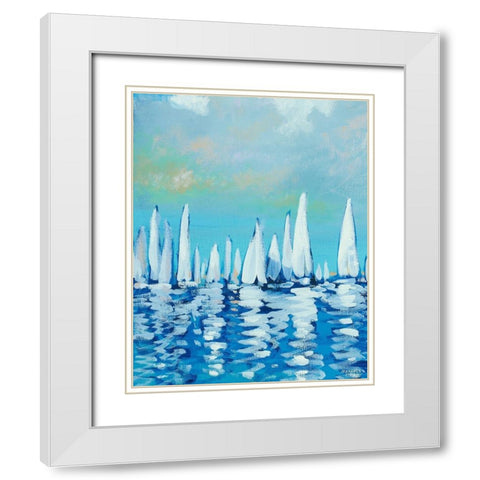 Sailing II White Modern Wood Framed Art Print with Double Matting by Meneely, Dan