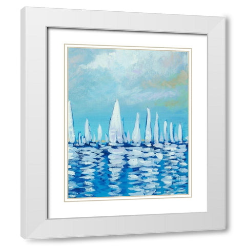 Sailing I White Modern Wood Framed Art Print with Double Matting by Meneely, Dan