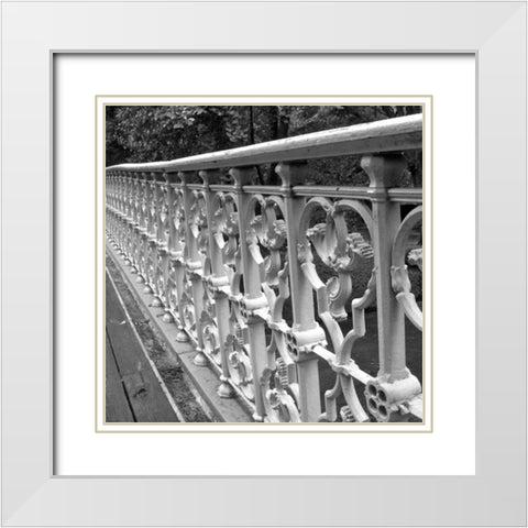 Walk Across II White Modern Wood Framed Art Print with Double Matting by Rodriguez, Jairo