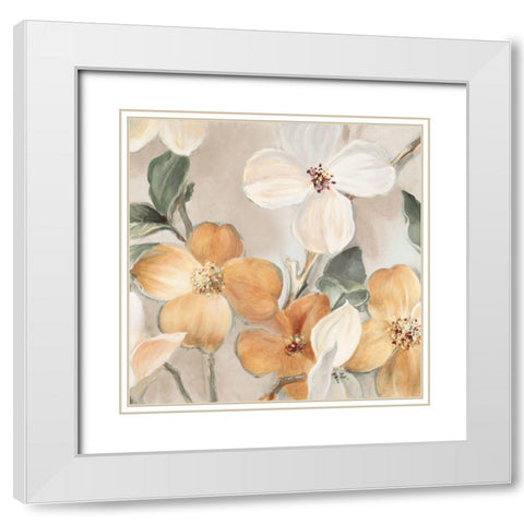 Neutral Bella Fiori Square White Modern Wood Framed Art Print with Double Matting by Loreth, Lanie