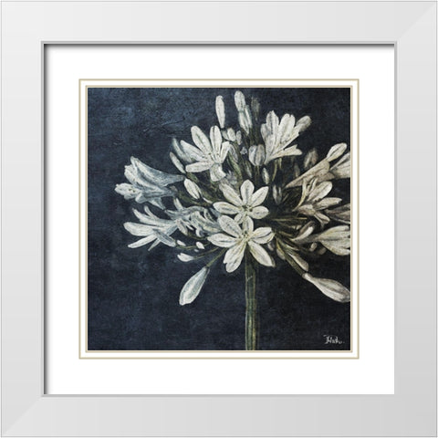 Midnight Lilies White Modern Wood Framed Art Print with Double Matting by Pinto, Patricia