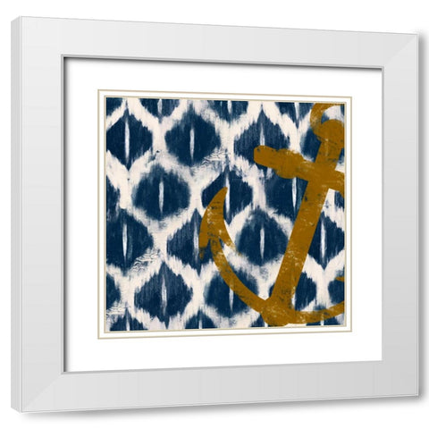 Nautical Ikat I White Modern Wood Framed Art Print with Double Matting by Pinto, Patricia