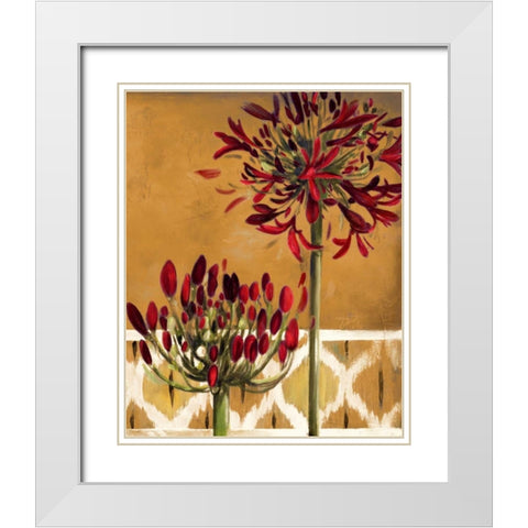 Red Lily of the Nile II White Modern Wood Framed Art Print with Double Matting by Pinto, Patricia