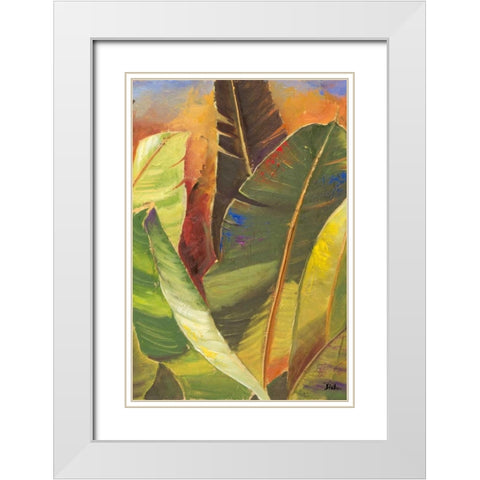 Through the Leaves Square Panel II White Modern Wood Framed Art Print with Double Matting by Pinto, Patricia