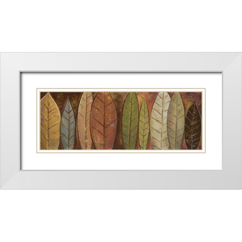 Tall Leaves II White Modern Wood Framed Art Print with Double Matting by Pinto, Patricia