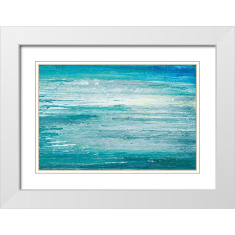 Cool Waters White Modern Wood Framed Art Print with Double Matting by Gonzalez, Roberto