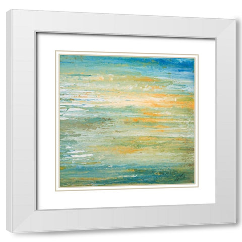 Winter Sunset White Modern Wood Framed Art Print with Double Matting by Gonzalez, Roberto