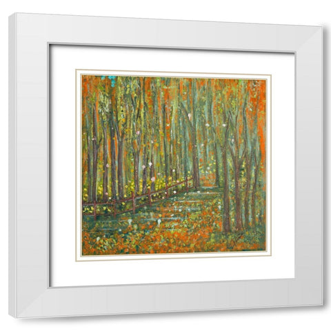 Woods White Modern Wood Framed Art Print with Double Matting by Mercado, M.