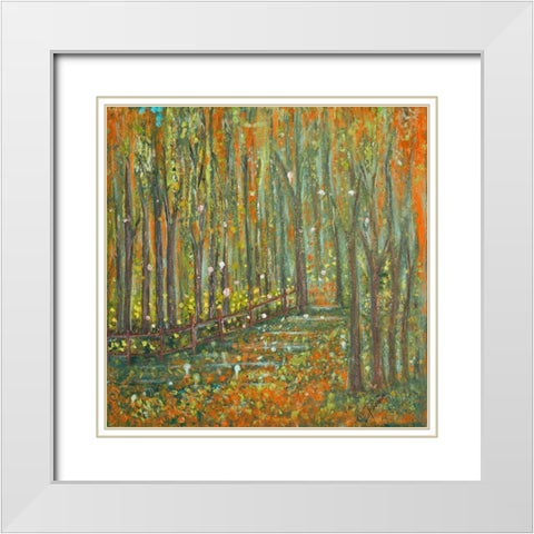 Woods White Modern Wood Framed Art Print with Double Matting by Mercado, M.
