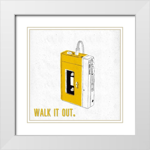 Walk it out White Modern Wood Framed Art Print with Double Matting by Sundance Studio