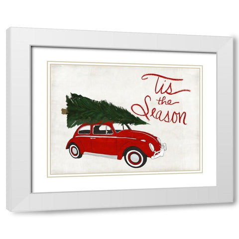 Seasonal Vehicle II White Modern Wood Framed Art Print with Double Matting by SD Graphics Studio