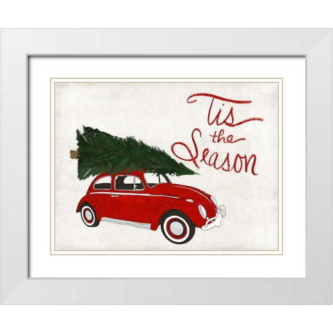 Seasonal Vehicle II White Modern Wood Framed Art Print with Double Matting by SD Graphics Studio