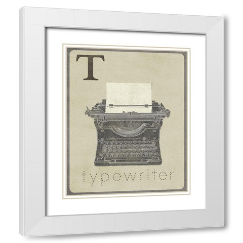 Vintage Learning Cards II White Modern Wood Framed Art Print with Double Matting by SD Graphics Studio