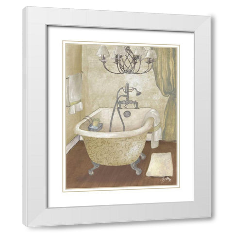 Guest Bathroom I White Modern Wood Framed Art Print with Double Matting by Medley, Elizabeth