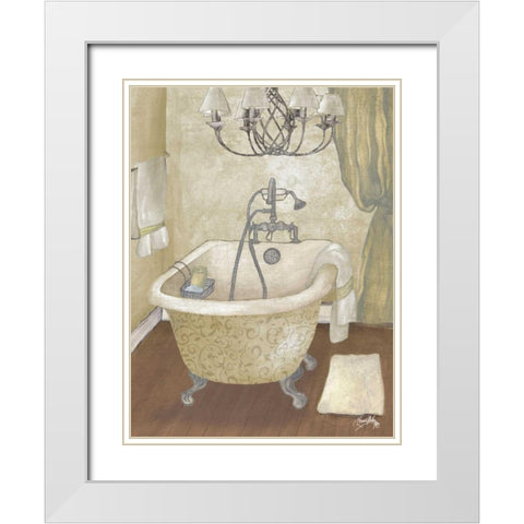 Guest Bathroom I White Modern Wood Framed Art Print with Double Matting by Medley, Elizabeth