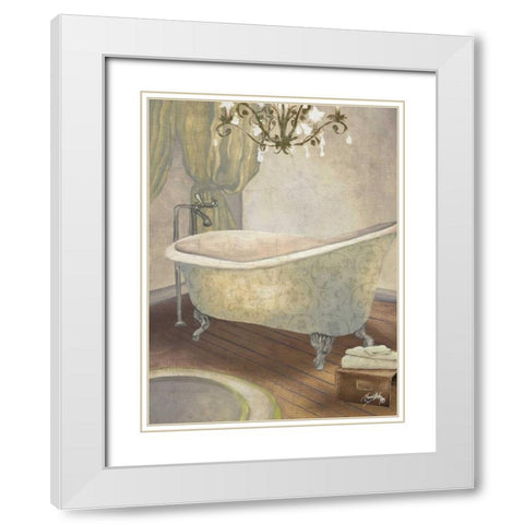 Guest Bathroom II White Modern Wood Framed Art Print with Double Matting by Medley, Elizabeth