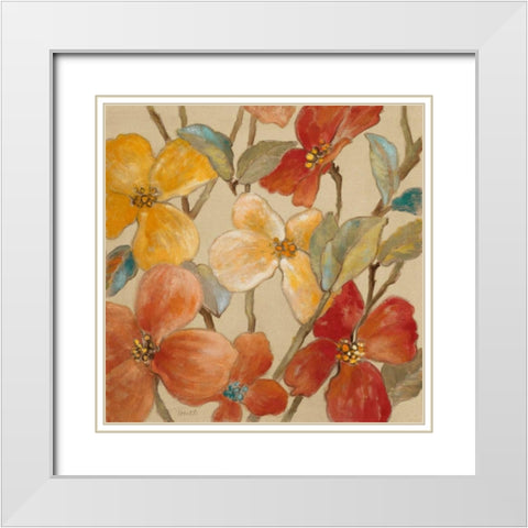 Garden Party II White Modern Wood Framed Art Print with Double Matting by Loreth, Lanie