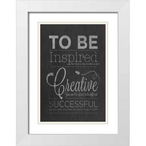 To Be Inspired White Modern Wood Framed Art Print with Double Matting by Studio, Sd Graphics