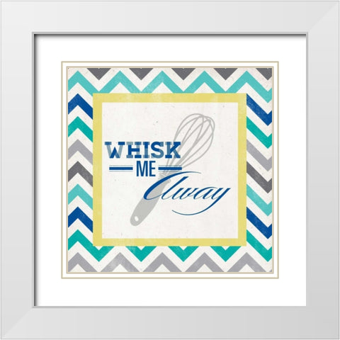 Whisk me Away White Modern Wood Framed Art Print with Double Matting by SD Graphics Studio