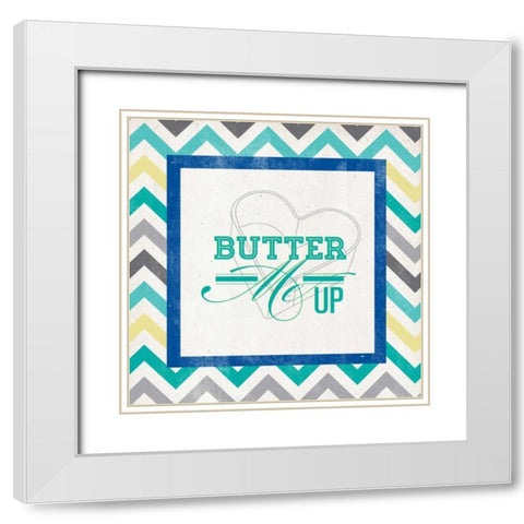 Butter Me Up White Modern Wood Framed Art Print with Double Matting by SD Graphics Studio