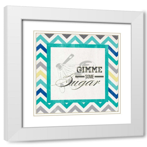 Gimme Some Sugar White Modern Wood Framed Art Print with Double Matting by SD Graphics Studio
