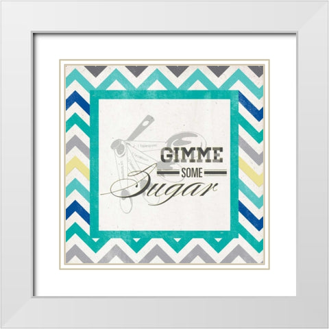 Gimme Some Sugar White Modern Wood Framed Art Print with Double Matting by SD Graphics Studio