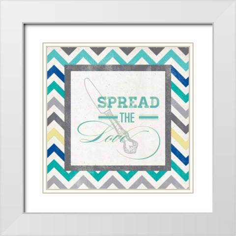 Spread the Love White Modern Wood Framed Art Print with Double Matting by SD Graphics Studio