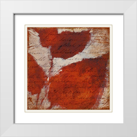 Red Impressions I White Modern Wood Framed Art Print with Double Matting by Loreth, Lanie