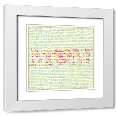Mothers Love I White Modern Wood Framed Art Print with Double Matting by SD Graphics Studio