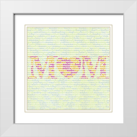 Mothers Love I White Modern Wood Framed Art Print with Double Matting by SD Graphics Studio