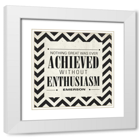 Achieved Border White Modern Wood Framed Art Print with Double Matting by Sundance Studio