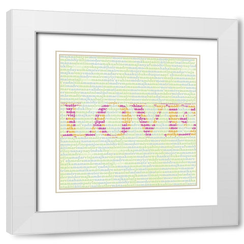 Mothers Love II White Modern Wood Framed Art Print with Double Matting by SD Graphics Studio