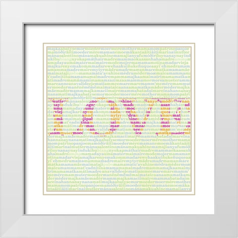 Mothers Love II White Modern Wood Framed Art Print with Double Matting by SD Graphics Studio