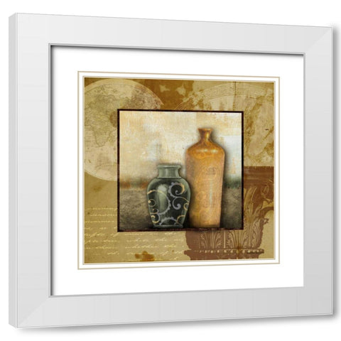 Library Vessels I White Modern Wood Framed Art Print with Double Matting by Marcon, Michael