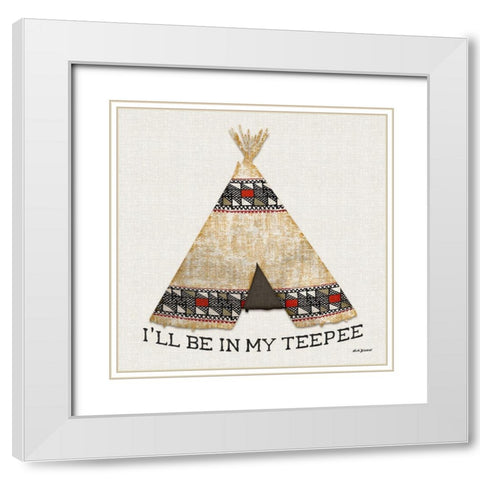 In My Teepee White Modern Wood Framed Art Print with Double Matting by Biscardi, Nicholas