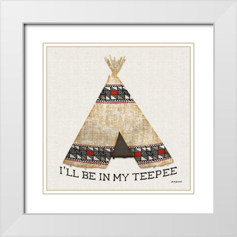 In My Teepee White Modern Wood Framed Art Print with Double Matting by Biscardi, Nicholas