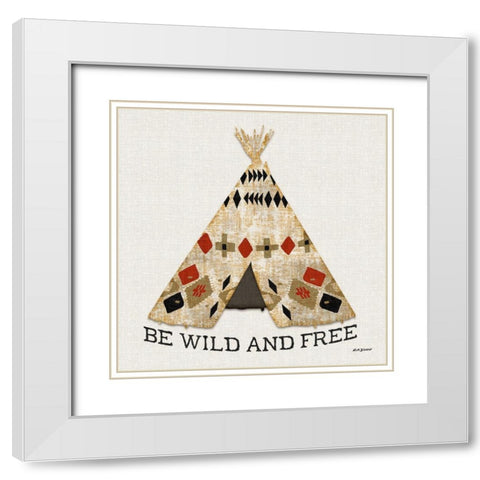 Wild and Free White Modern Wood Framed Art Print with Double Matting by Biscardi, Nicholas