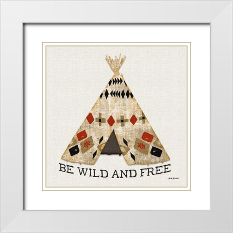 Wild and Free White Modern Wood Framed Art Print with Double Matting by Biscardi, Nicholas