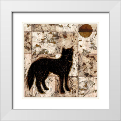 Wolf White Modern Wood Framed Art Print with Double Matting by Biscardi, Nicholas