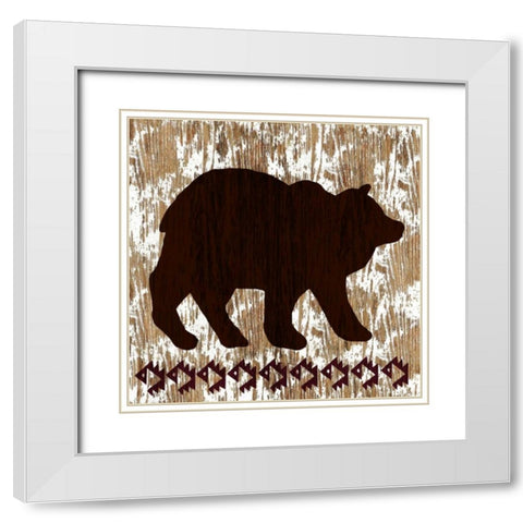 Wilderness Bear White Modern Wood Framed Art Print with Double Matting by Biscardi, Nicholas